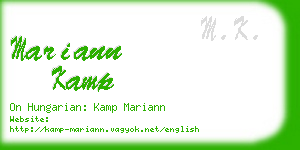 mariann kamp business card